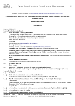 Espanha-Barcelona: Instala&ccedil;&atilde;o para ensaio a frio de bobinas de