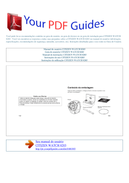 Manual de instru&ccedil;&otilde;es CITIZEN WATCH 8203