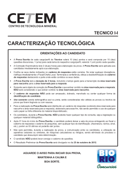 Perfil 2 - Técnico I-I - Caracterização Tecnológica