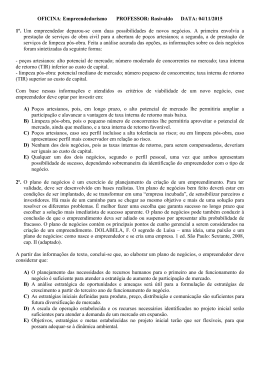 OFICINA: Empreendedorismo PROFESSOR: Rosivaldo DATA