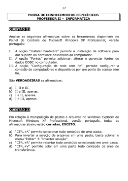 17 QUEST&Atilde;O 21 Analise as seguintes afirmativas sobre as