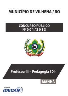 PROFESSOR III - PEDAGOGIA 30 H