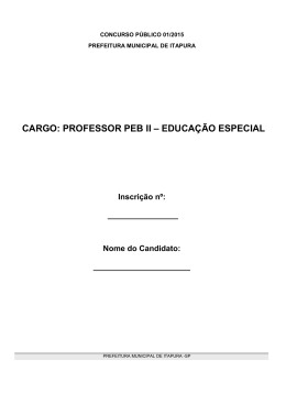 CARGO: PROFESSOR PEB II – EDUCAÇÃO ESPECIAL
