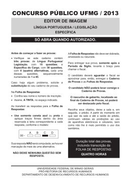 CONCURSO PÚBLICO UFMG / 2013 - Universidade Federal de