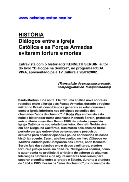 HIST&Oacute;RIA Di&aacute;logos entre a Igreja Cat&oacute;lica e as