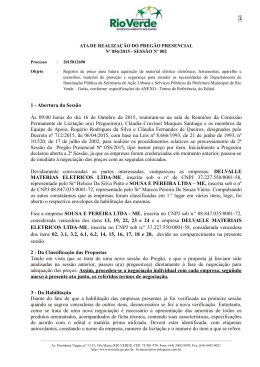 Abertura da Sess&atilde;o &Agrave;s 09:00 horas do dia 16 de Outubro de 2015