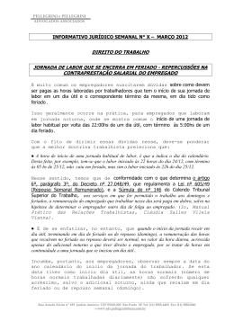 JORNADA DE LABOR QUE SE ENCERRA EM FERIADO