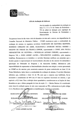 Ata de Avaliação do Software Apresentado
