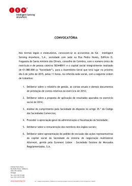 CONVOCAT&Oacute;RIA - ISA - Intelligent Sensing Anywhere