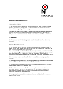 Regulamento Novabase GameShifters 1. Introdução e Objetivo 1.1