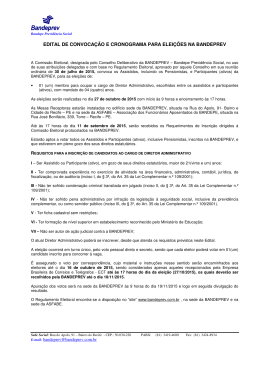 edital de convoca&ccedil;&atilde;o e cronograma para elei&ccedil;&otilde;es na bandeprev