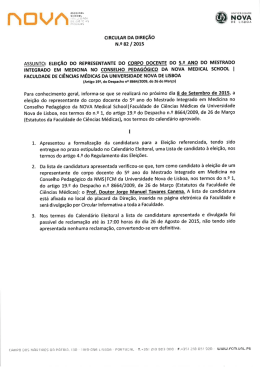 Cir. N&ordm; 82/2015 - Faculdade de Ci&ecirc;ncias M&eacute;dicas da Universidade