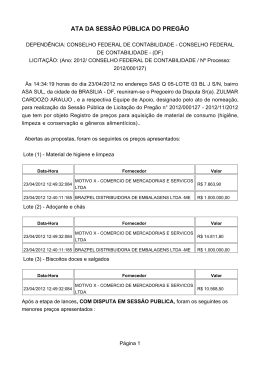 ata da sessão pública do pregão - Conselho Federal de Contabilidade