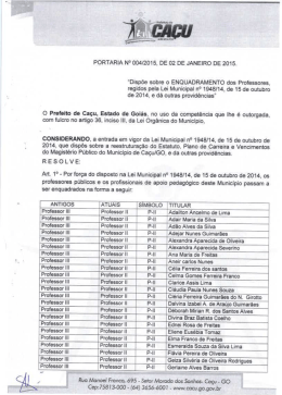 PORTARIA Nf` i]IÍik-fiQIIi151 DE UE DE JÀNEIRD DE 2Ú15. "Dispoe