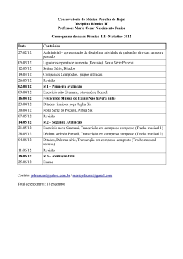 Cronograma de aulas Ritmica III matutino 2012