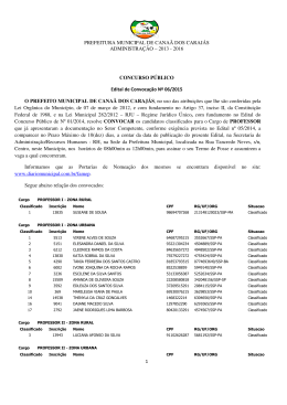 Edital 06/2015 - Prefeitura de Cana&atilde; dos Caraj&aacute;s