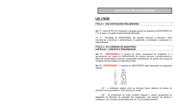 LEI 176/95 ESTATUTO DO MAGIST&Eacute;RIO