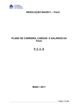 Resolu&ccedil;&atilde;o 004 2011 FUnC - Universidade do Contestado
