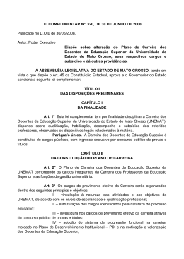 LEI COMPLEMENTAR N&deg; 320, DE 30 DE JUNHO