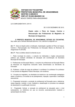 ESTADO DO TOCANTINS PREFEITURA MUNICIPAL DE