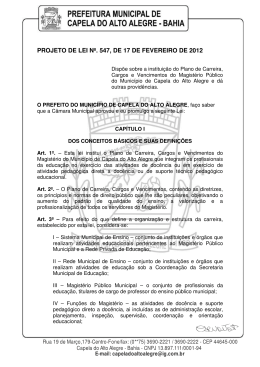 Veja na integra o Projeto de Lei