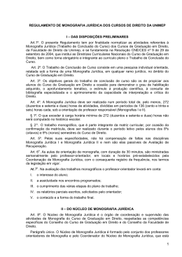 Regulamento de Monografia Jurídica (Currículo 2014)