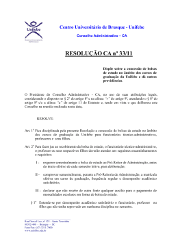 Resolução CA nº 33/11 - Dispõe sobre a concessão de