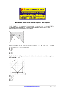 Triangulo Retângulo – Relações Métricas e