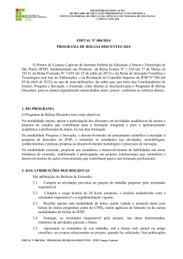 Edital n&ordm; 006/2014 - IFSP
