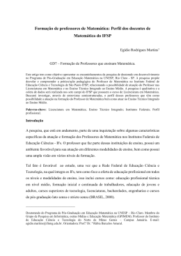 Forma&ccedil;&atilde;o de professores de Matem&aacute;tica