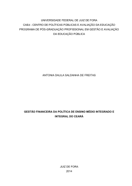 gestão financeira da política de ensino médio integrado e integral