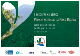 I Encontro Cient&iacute;fico do Parque Estadual da Pedra Branca