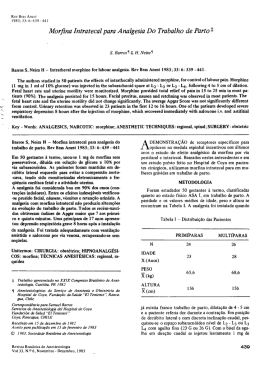 Morﬁna Intratecal para Analgesia Do Trabalho de Parto i