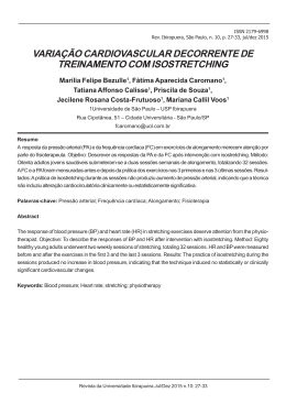 varia&ccedil;&atilde;o cardiovascular decorrente de treinamento com isostretching