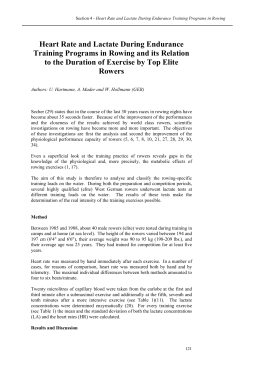 Heart Rate and Lactate During Endurance Training