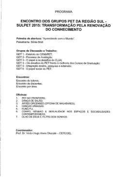 encontro dos grupos pet da regi&atilde;o sul - sulpet 2015