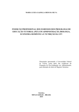 inser&ccedil;&atilde;o profissional dos egressos dos programas de - Locus