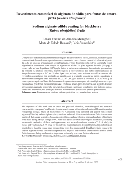 Revestimento comest&iacute;vel de alginato de s&oacute;dio para frutos de