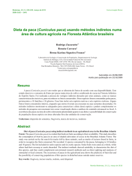 Dieta da paca (Cuniculus paca)