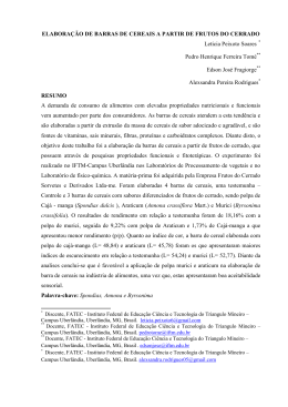 ELABORA&Ccedil;&Atilde;O DE BARRAS DE CEREAIS A PARTIR DE FRUTOS