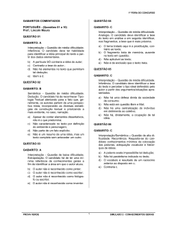 GABARITOS COMENTADOS PORTUGU&Ecirc;S