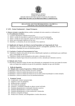 6º ANO – Ensino Fundamental – Língua Portuguesa 1. Gêneros