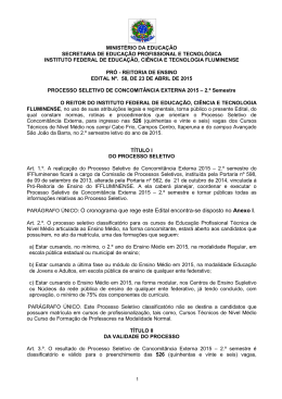 Edital n&ordm; 58, de 23 de abril de 2015