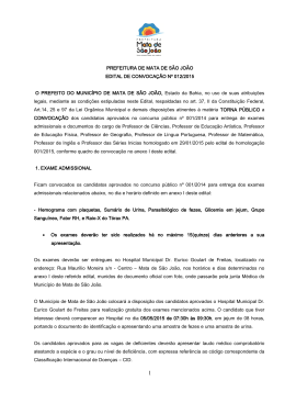 Edital de Convoca&ccedil;&atilde;o N&ordm;012/2015