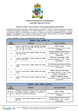 edital nº 10/2015 – data, hora e local de realização das
