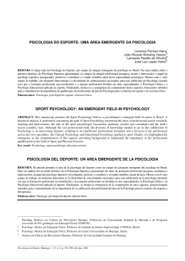 PSICOLOGIA DO ESPORTE: UMA &Aacute;REA EMERGENTE