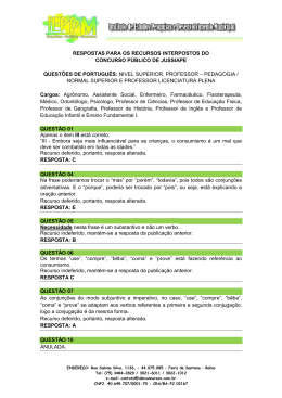 respostas para os recursos interpostos do