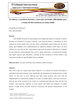 Os saberes e as práticas docentes e a inovação curricular