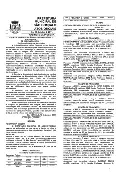 PREFEITURA MUNICIPAL DE S&Atilde;O GON&Ccedil;ALO ATOS OFICIAIS