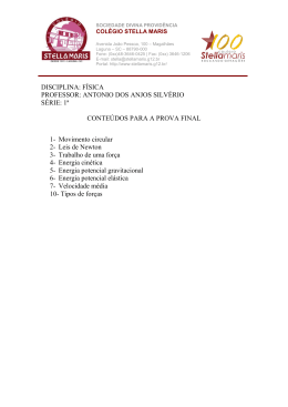 DISCIPLINA: FÍSICA PROFESSOR: ANTONIO DOS ANJOS